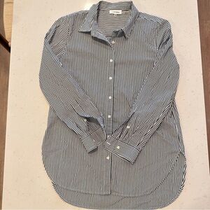 Calvin Klein Striped Button Down Blouse Size Medium NWOT